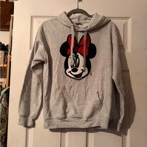 Disney Gray Hoodie Embroidered Minnie Mouse Design